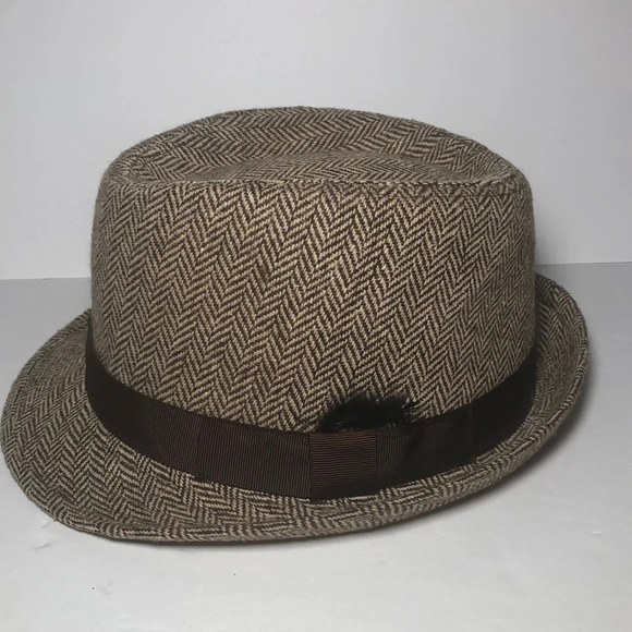 San Diego Hat Co. Men’s Herringbone Fedora Hat - Picture 1 of 10